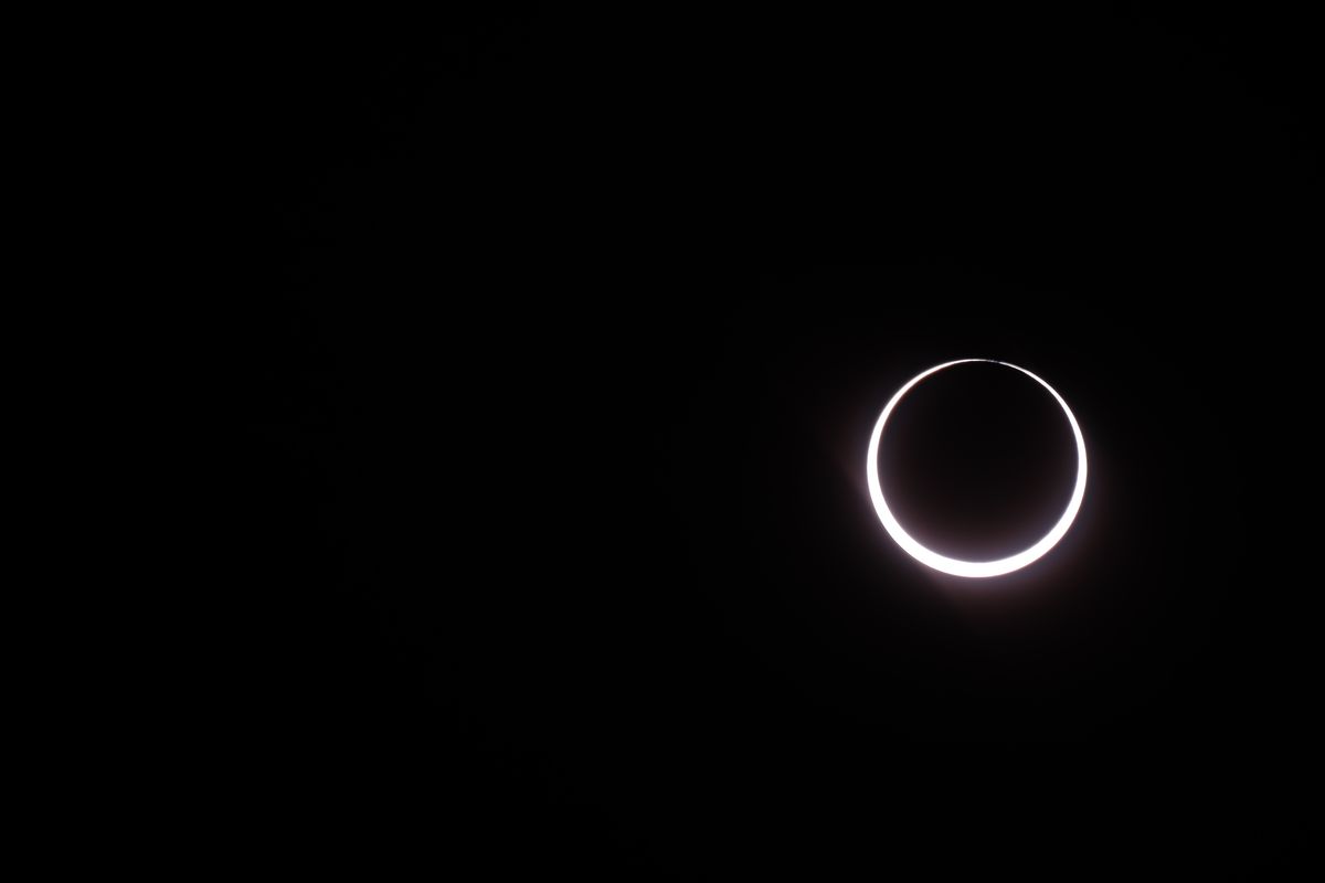 The "ring of fire" hangs above Chaco Canyon in New Mexico on October 14, 2023.