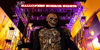 halloween horror nights sign and monster at universal studios orlando