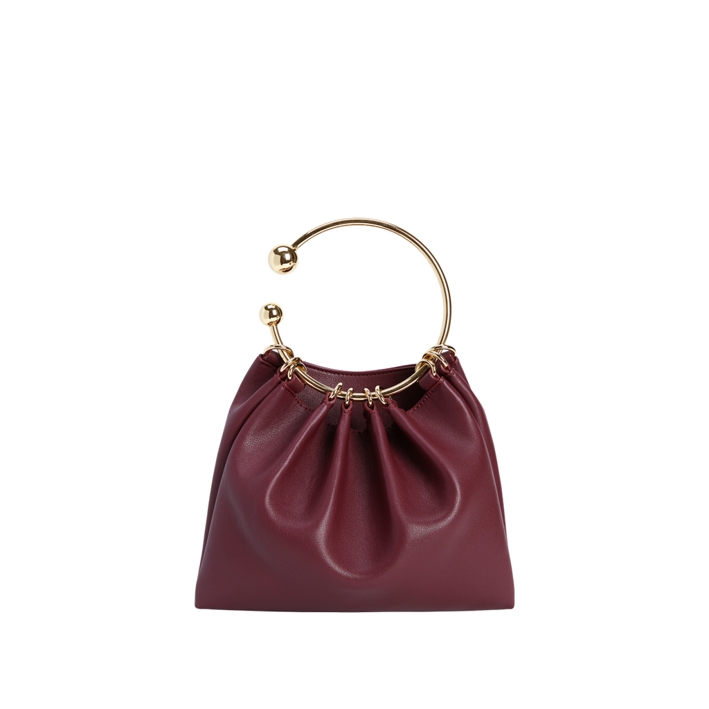 Burgundy Ring Handle Bag