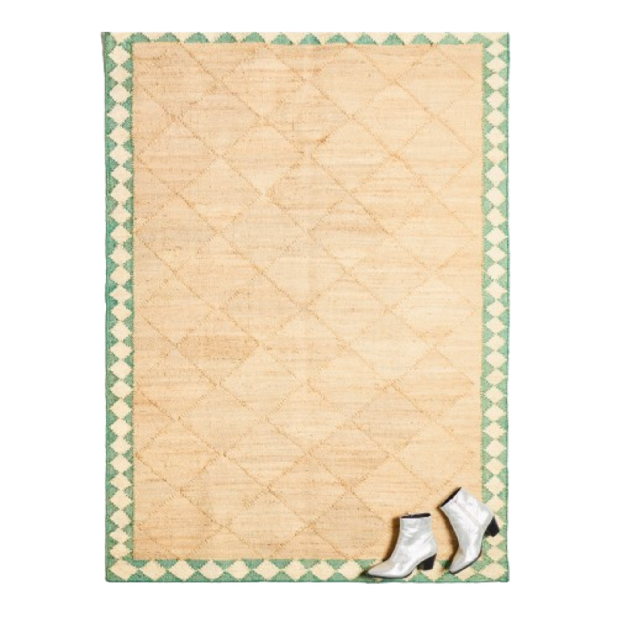 Oliver Bonas Milos Diamond Bordered Large Jute Rug