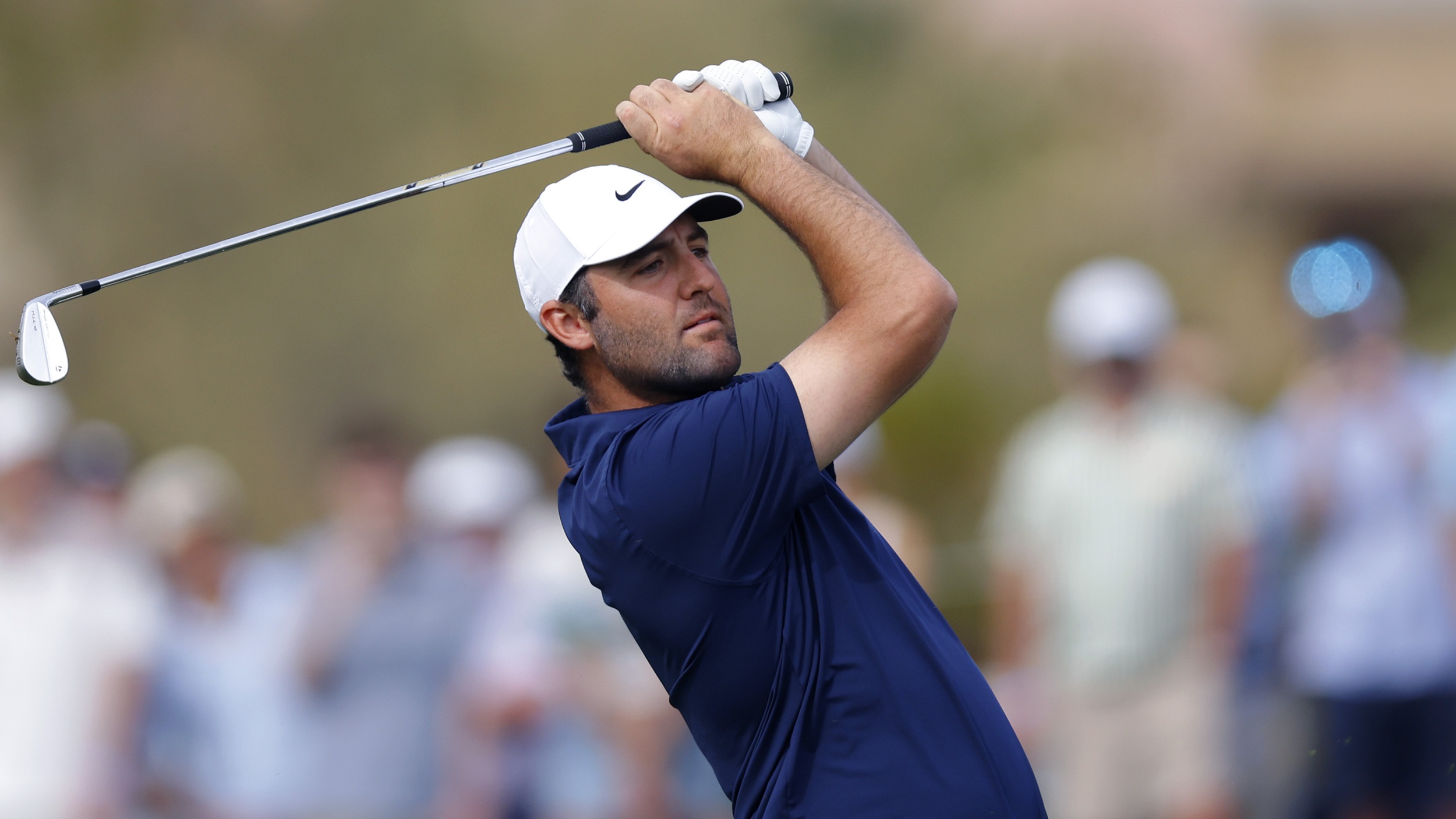 Scottie Scheffler in action at the 2026 WM Phoenix Open at TPC Scottsdale