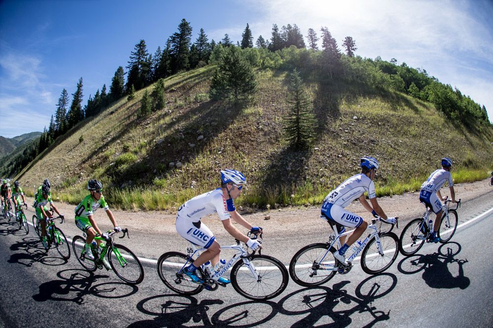 UnitedHealthcare puts riders on the front for the climb.