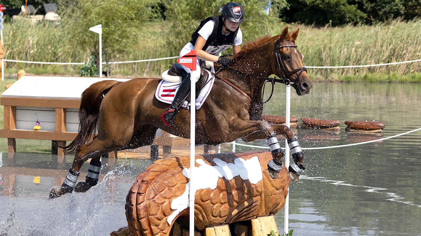 Event rider Lea Siegl and DSP Fighting Line pictured at the Tokyo Olympics