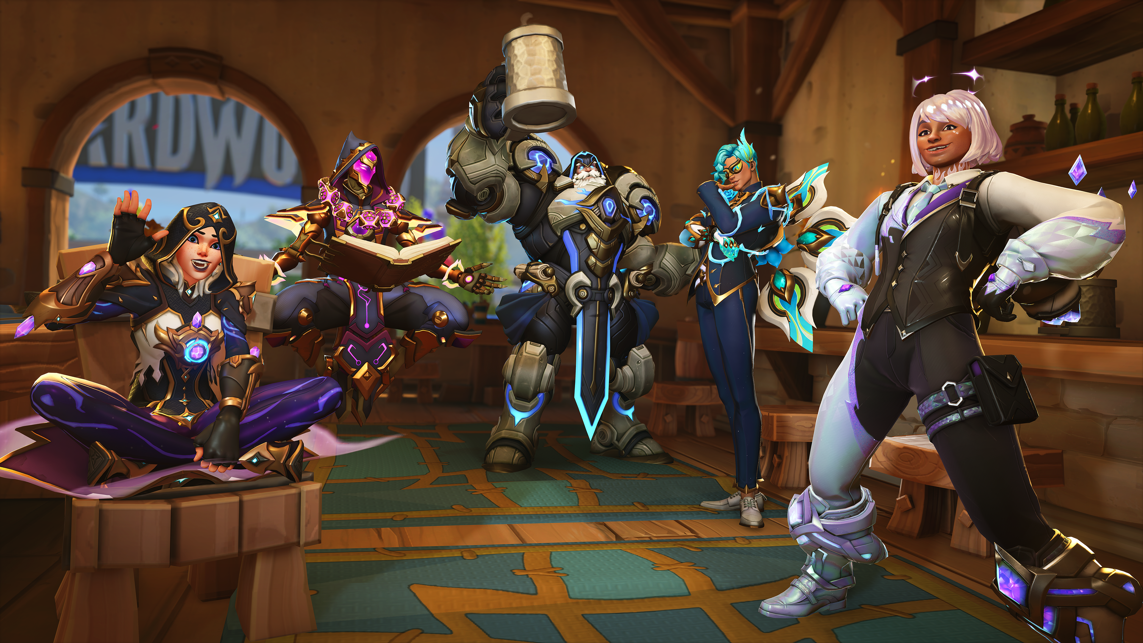A promotional screenshot of Overwatch season 3 skins.