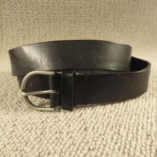 Sabuk Kulit 36 ​​90 Hitam Solid Vintage 6784