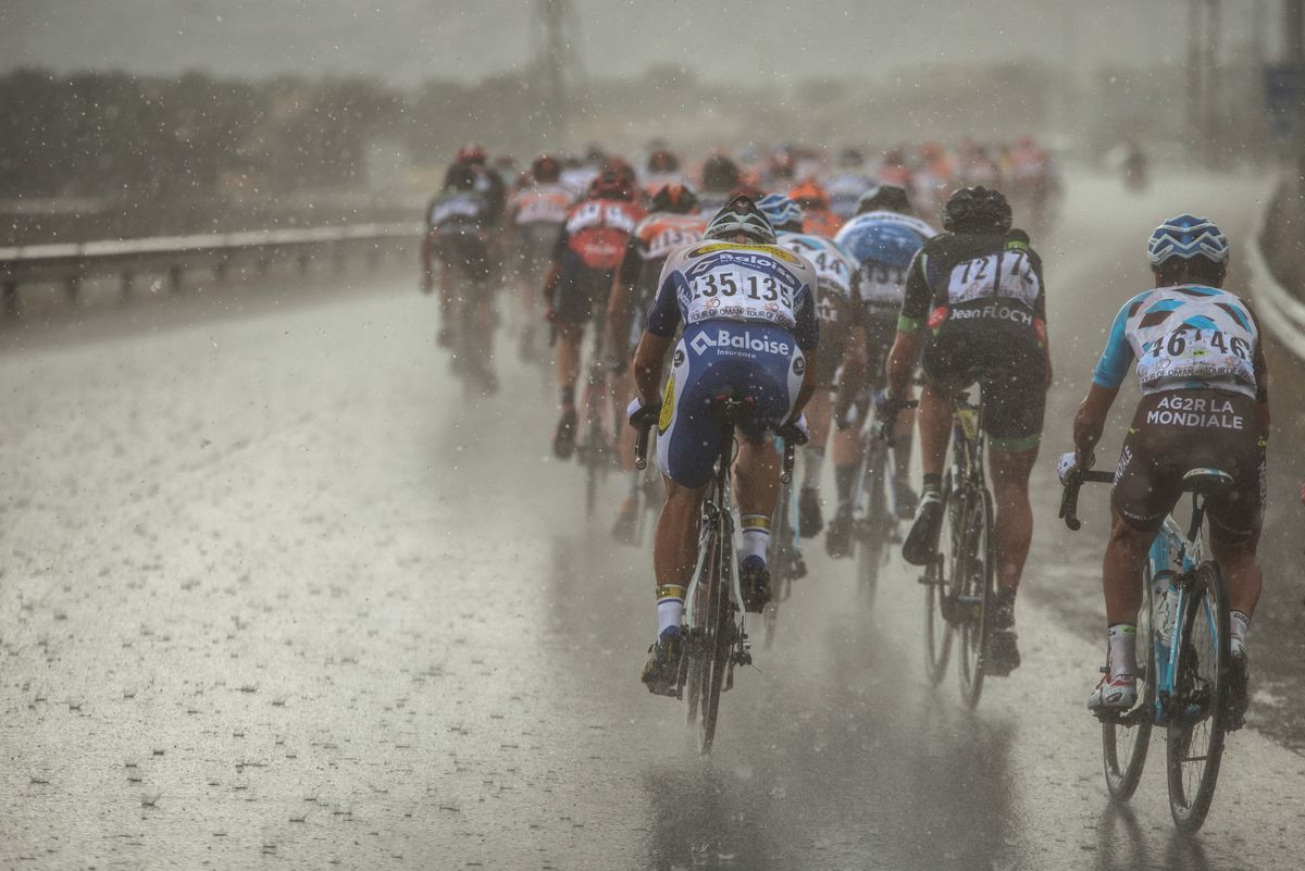 The rain hit the race hard
