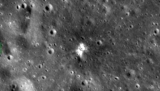 A lunar crater made by a natural impact on March 17, 2013.