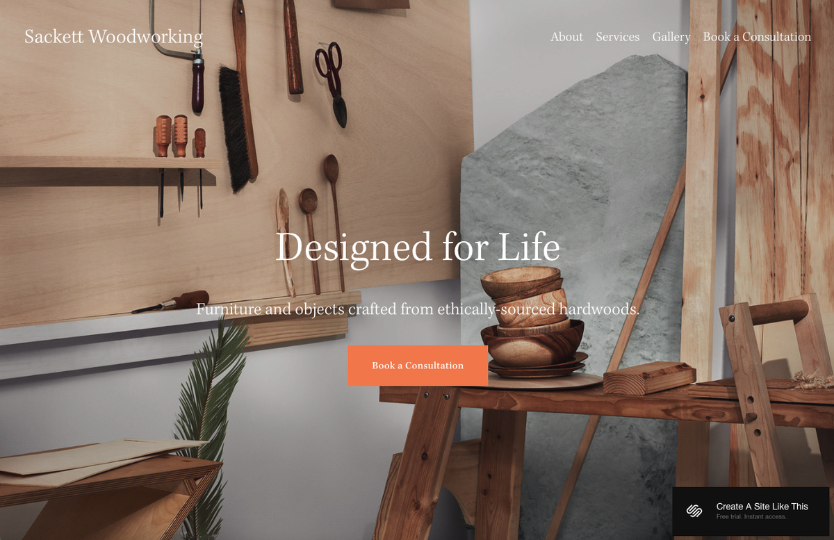 screenshot of Squarespace template