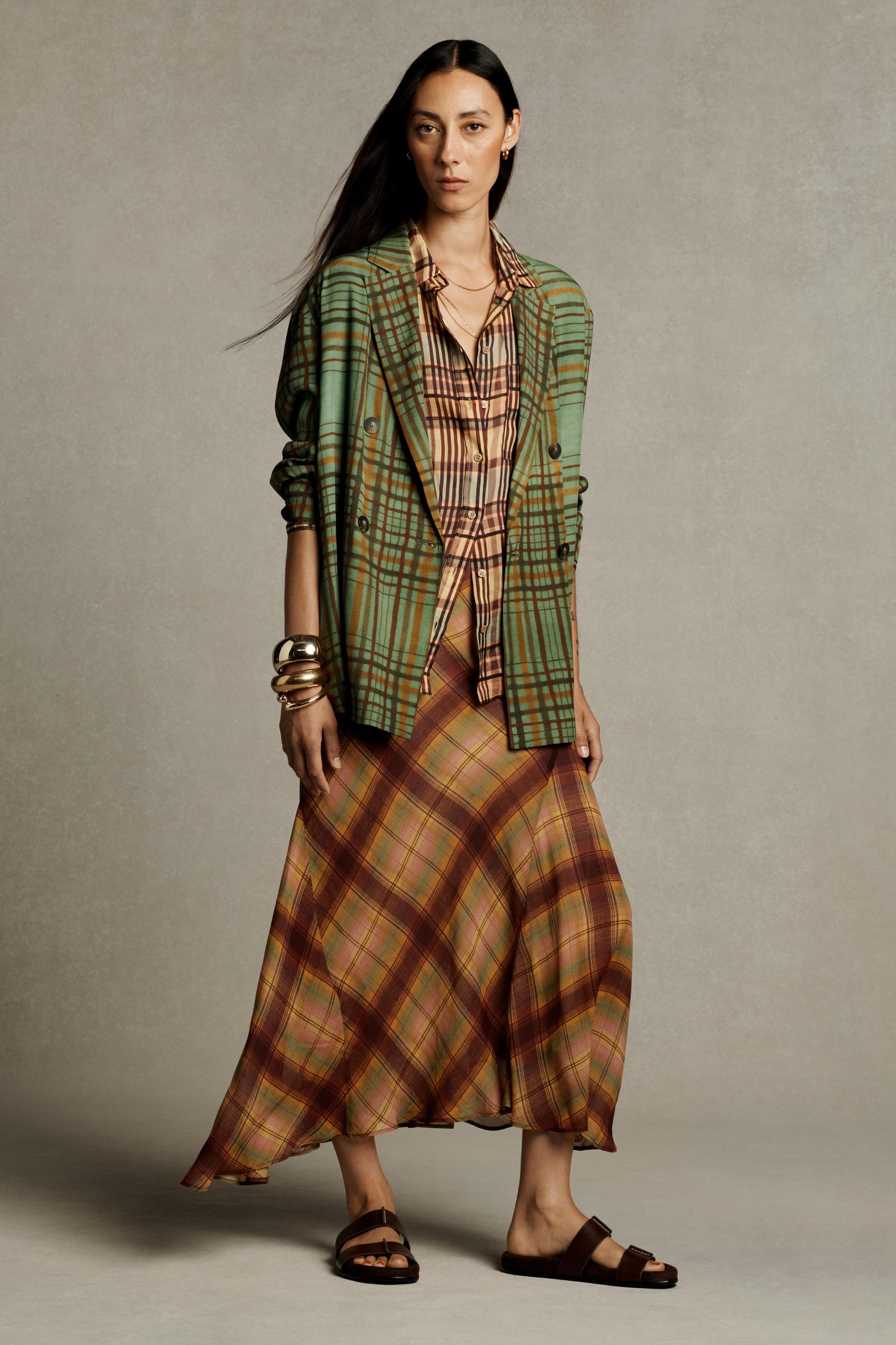 Zw Collection Plaid Maxi Skirt