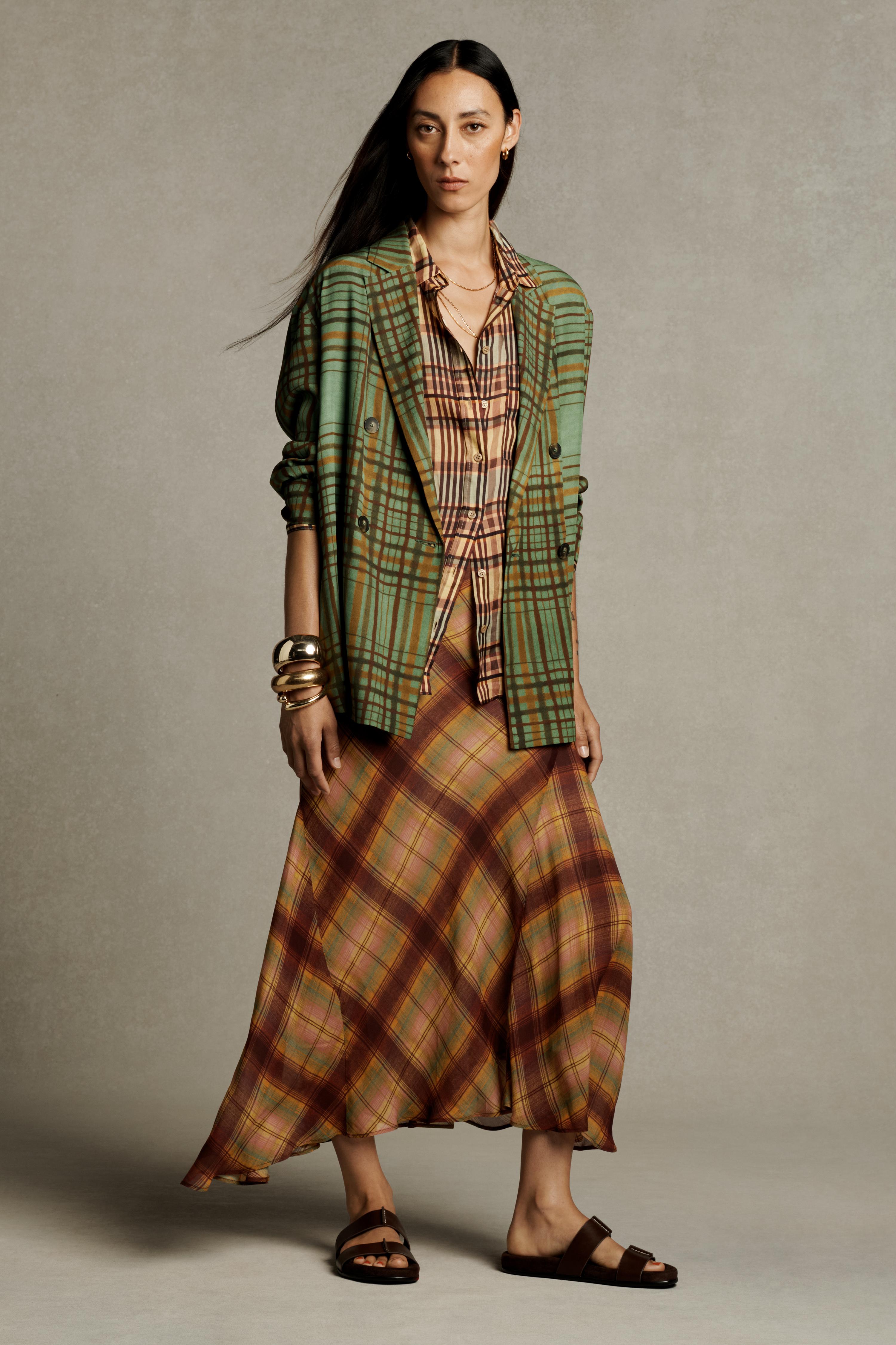 Zw Collection Plaid Maxi Skirt