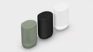 Sonos Move 2 in olive, black, and white finishes