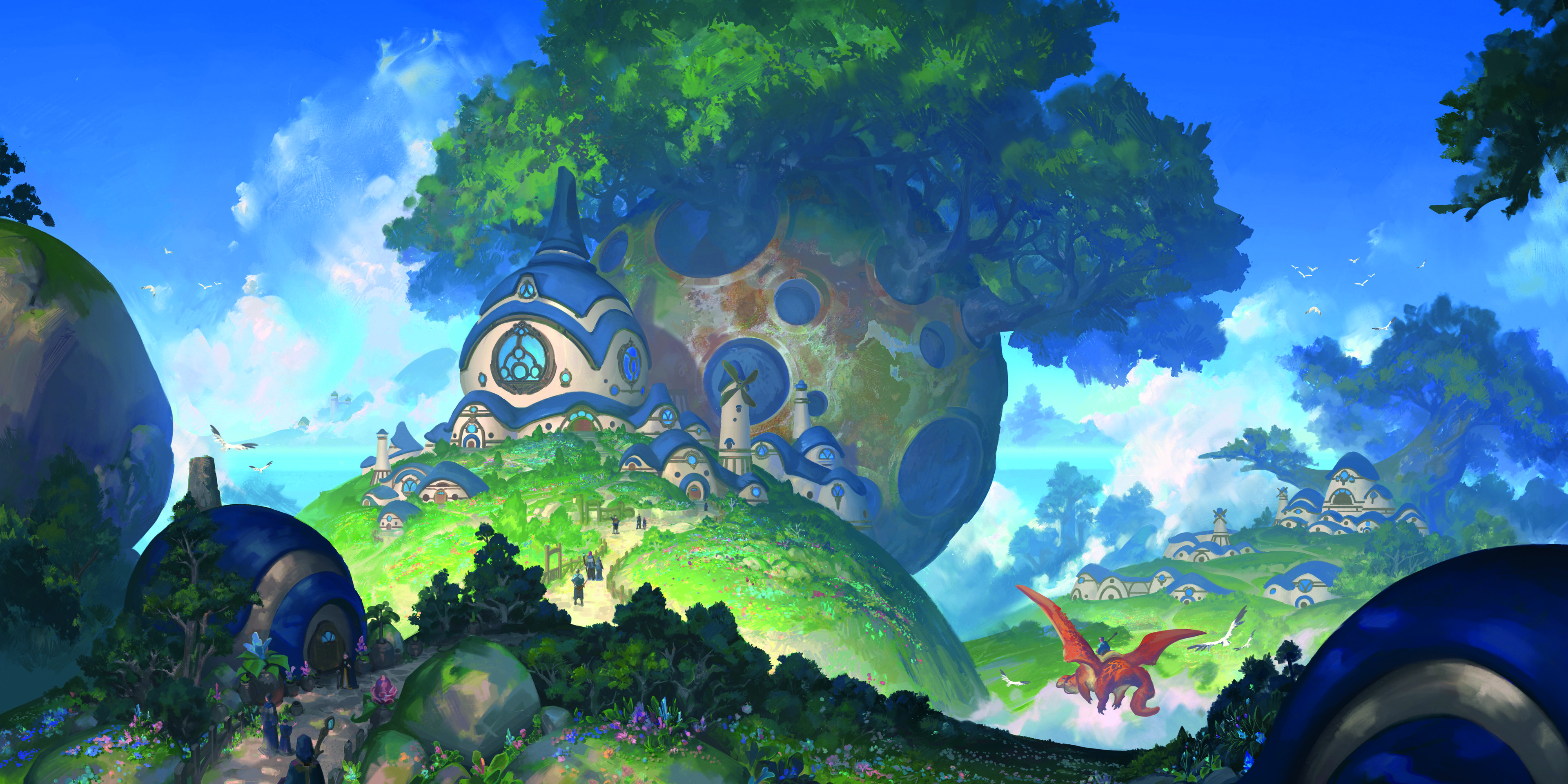 Richard Lay shares his process for designing a fantastical landscape using various painting techniques.