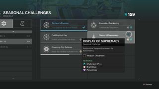 Destiny 2 Planetstrider emblem display of supremacy seasonal challenge