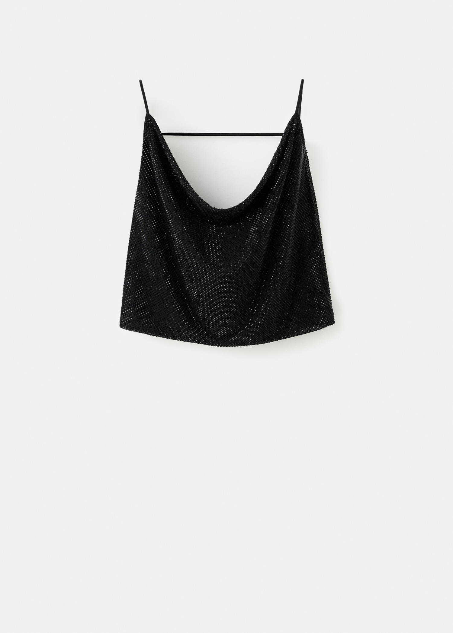 Top With Draped Neckline and Crystals - Women | Mango Usa