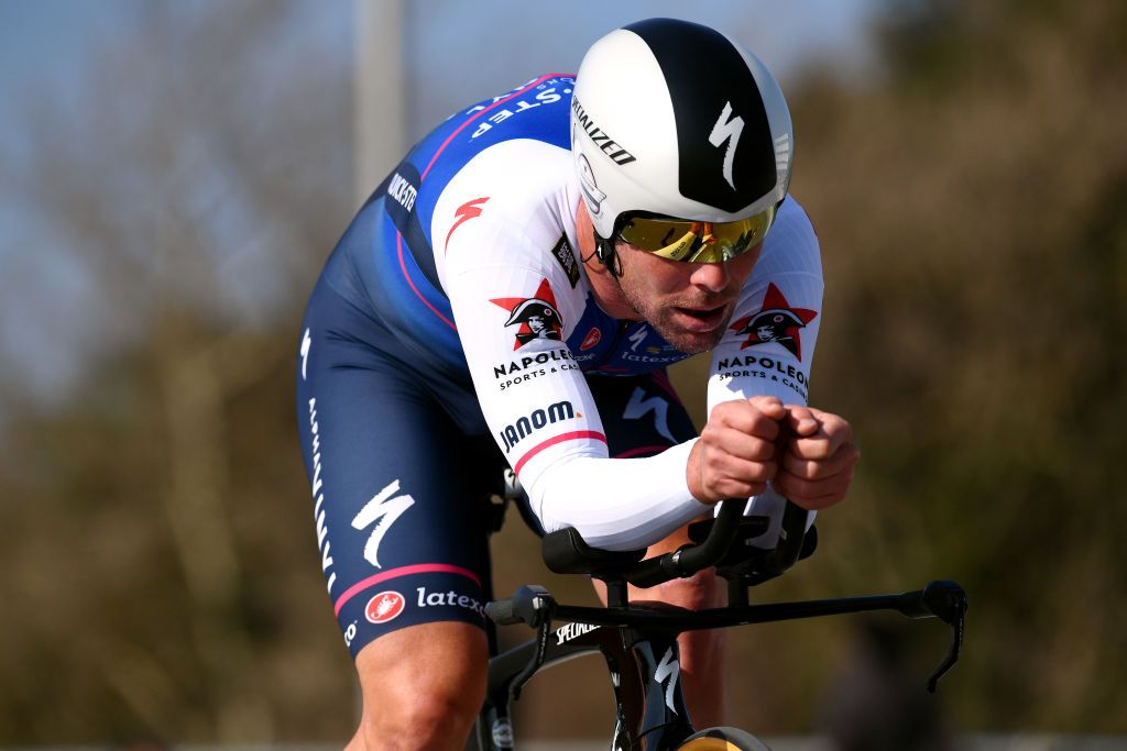 CAMAIORE ITALY MARCH 07 Mark Cavendish of United Kingdom and Team QuickStep Alpha Vinyl sprints during the 57th TirrenoAdriatico 2022 Stage 1 a 139km individual time trial from Lido di Camaiore to Lido di Camaiore TirrenoAdriatico on March 07 2022 in Camaiore Italy Photo by Tim de WaeleGetty Images