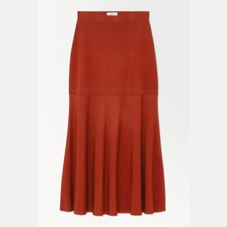 Cos Flared Knitted Maxi Skirt 