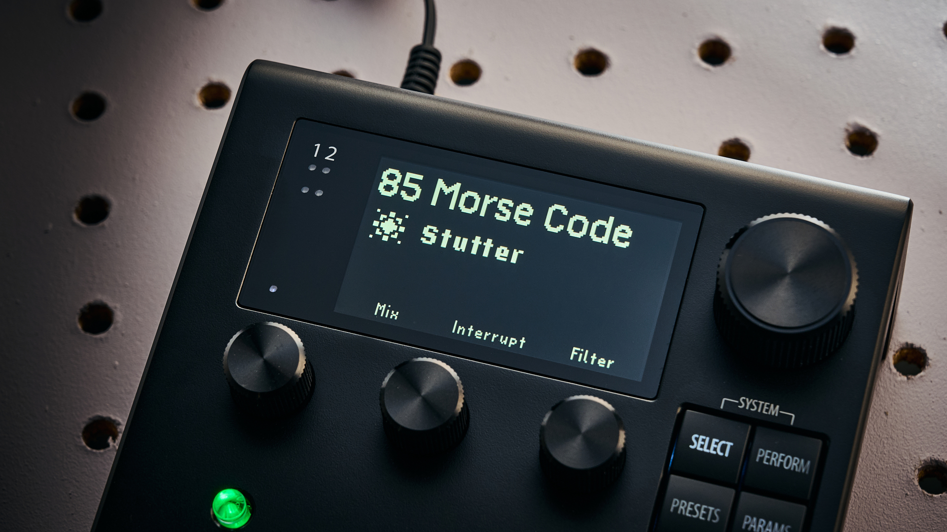 Close up of the screen on the Eventide H9 Harmonizer Gen 2 multi-effects pedal