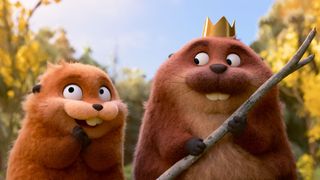 Mabel Beaver and King George (L-R) in a scene from Disney/Pixar's "Hoppers"