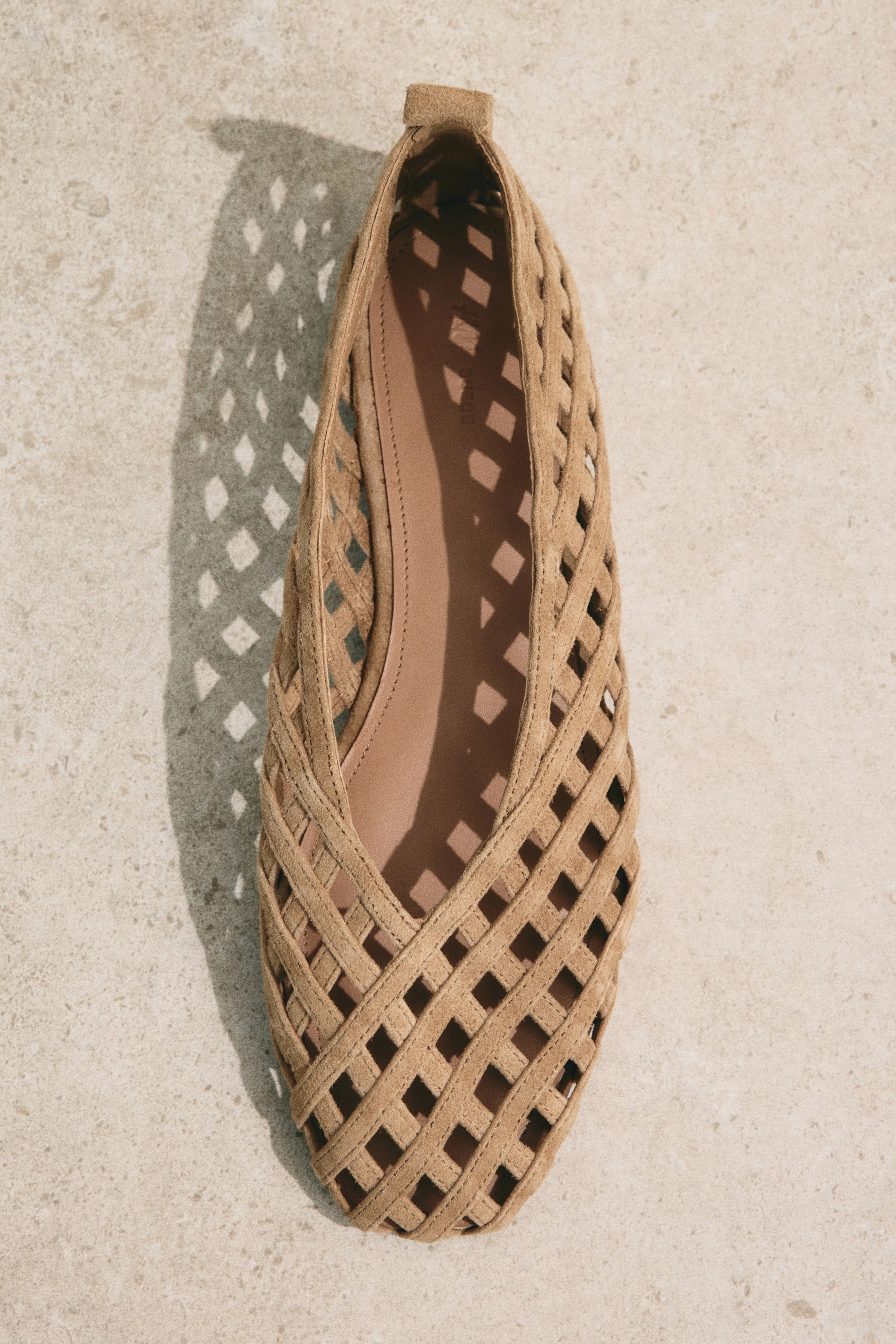 Braided-Look Leather Ballet Flats