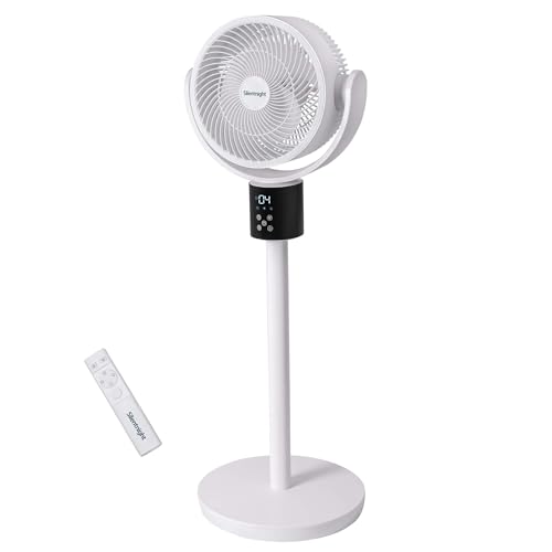 Silentnight Airmax Pro360 Pedestal Fan With Remote Control - Ultra Quiet 12-Speed - 140&amp;deg; Horizontal &amp;amp; 90&amp;deg; Vertical Oscillation - Adjustable Height for Floor or Desktop - 15 Hour Timer &amp;amp; Sleep Mode