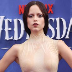 Jenna Ortega attended the 'Wednesday' Season 2 premiere in a sheer Ashi Studio couture gown