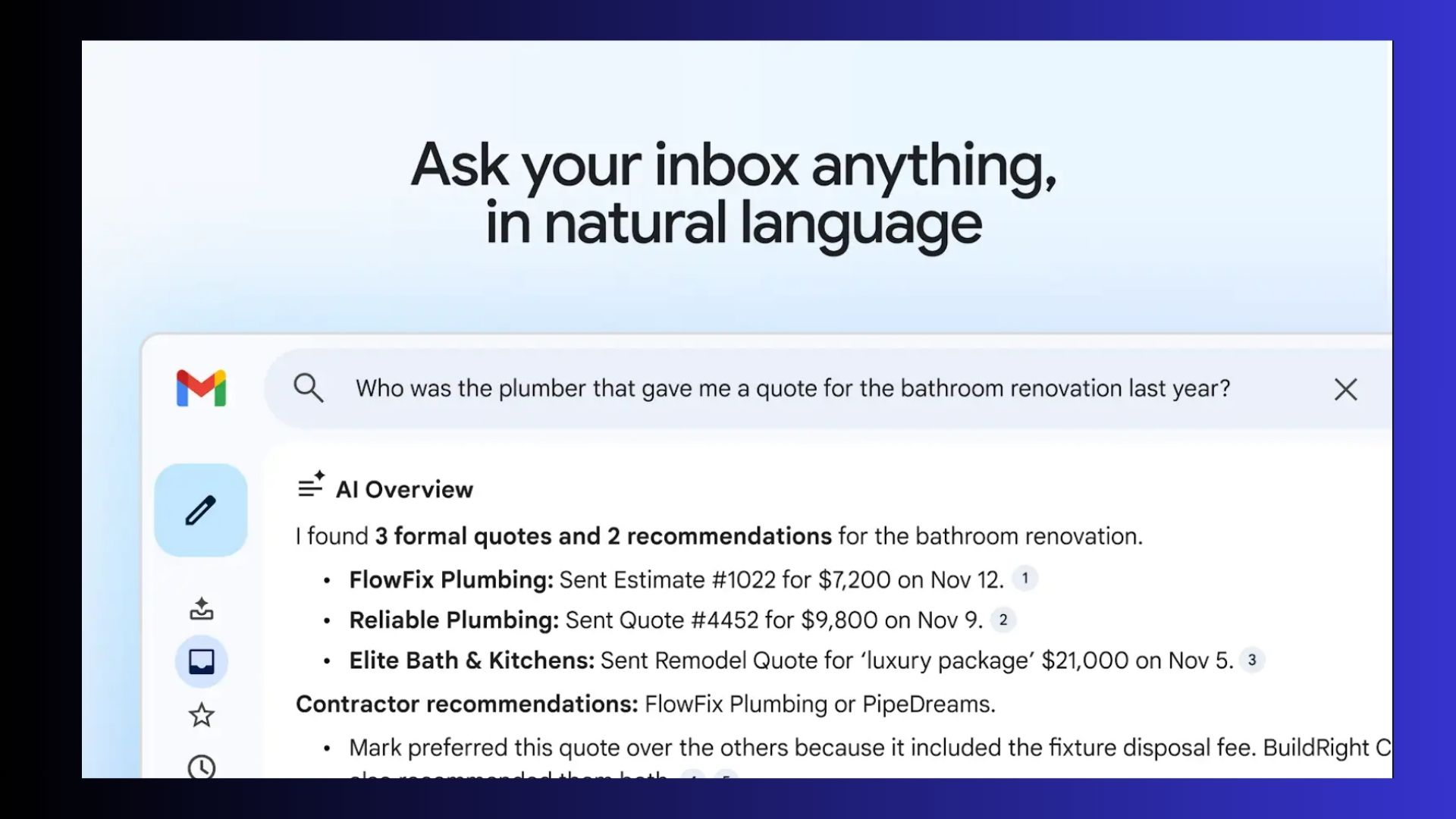 AI Overviews in Gmail