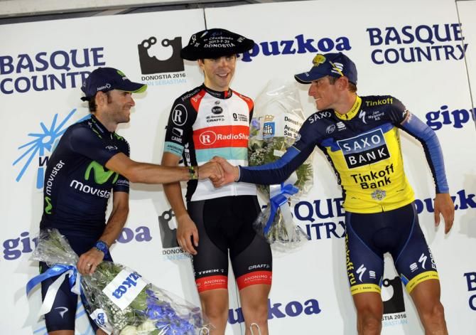 The 2013 Clasica San Sebastian podium (L-R): Alejandro Valverde, Tony Gallopin and Roman Kreuziger