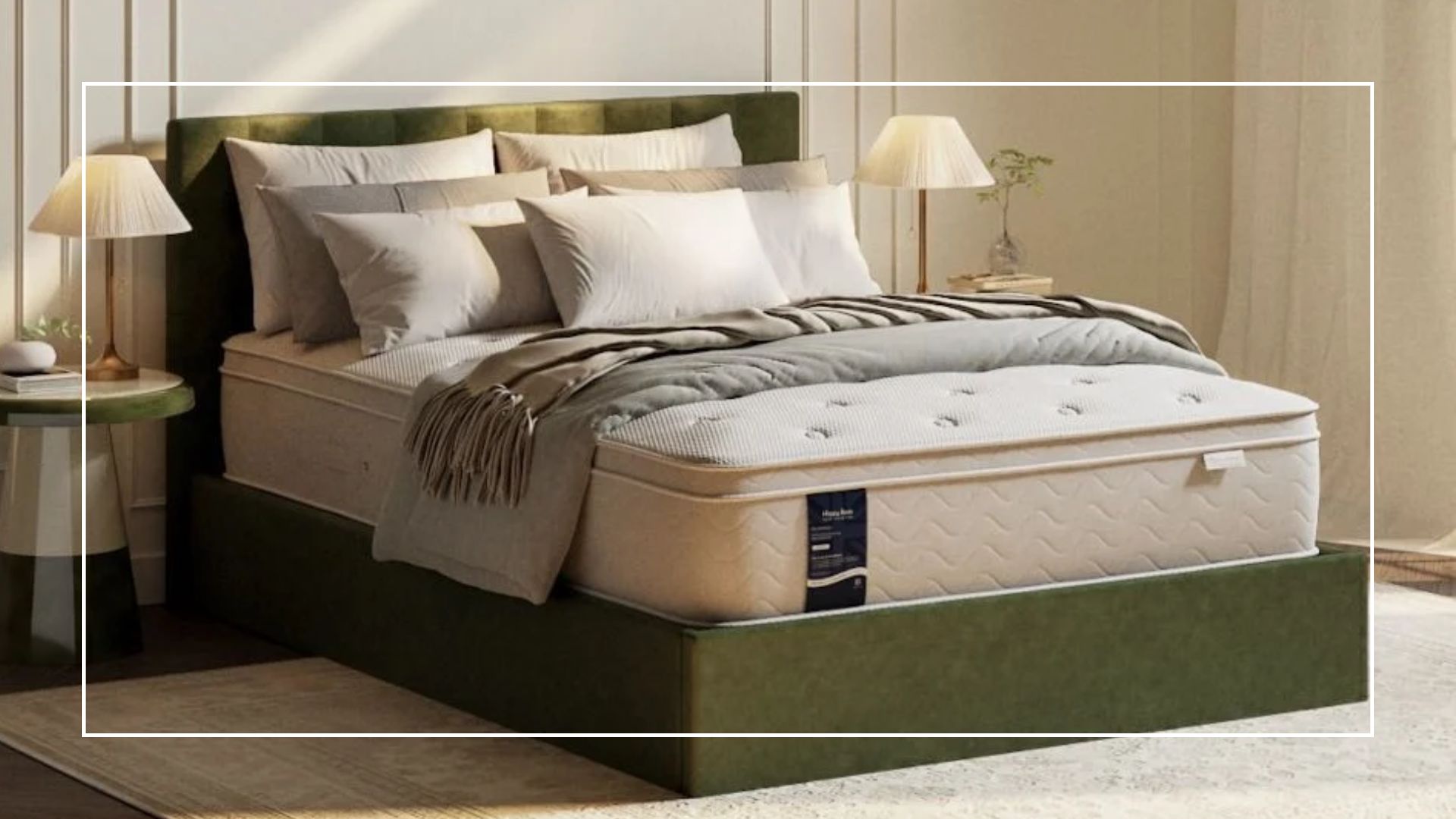 Evermore 1500 Pocket Spring Foam Hybrid Mattress on a bed with layers on it