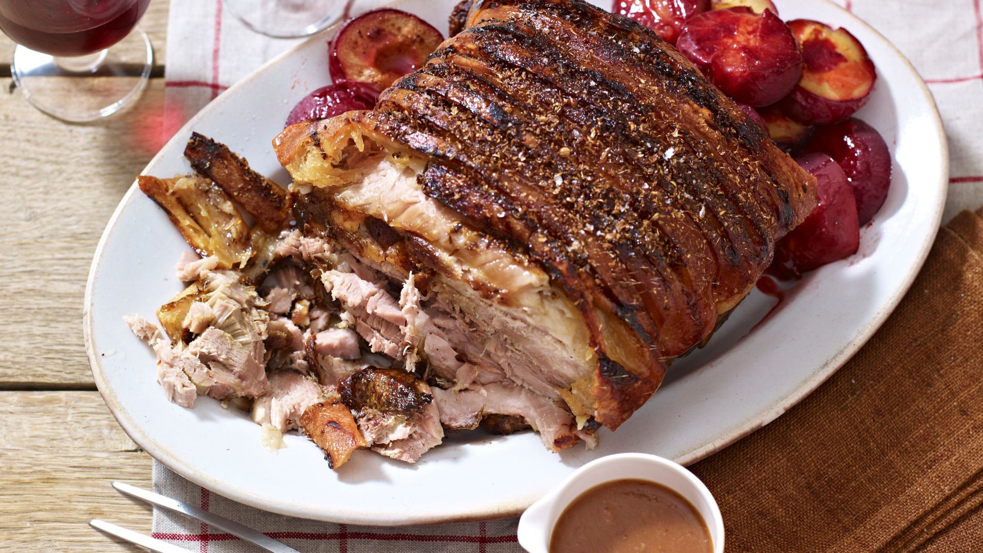 slow cooked pork shoulder with plum sauce, one of woman&home's sunday lunch ideas
