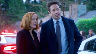 Dana Scully (Gillian Anderson) and Fox Mulder (David Duchovny) in The X Files
