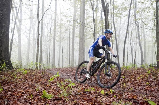 Christian Tanguy (Team CF) racing in the Cohutta 100