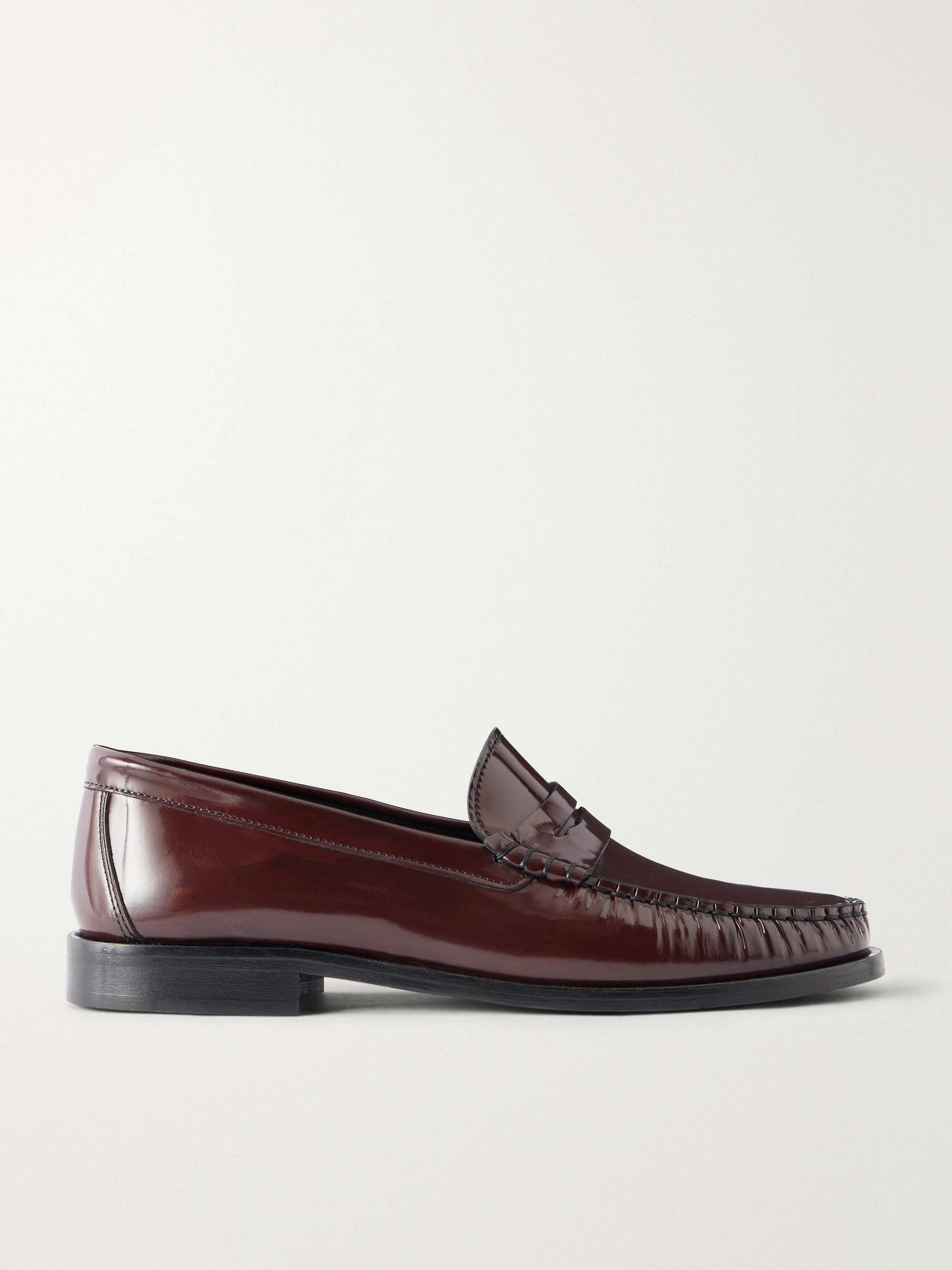Terry Patent-Leather Penny Loafers