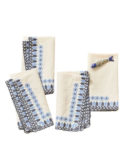 Embroidered Napkins, Set of 4