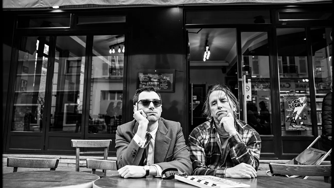 Guillaume Marbeck and Richard Linklater in Nouvelle Vague