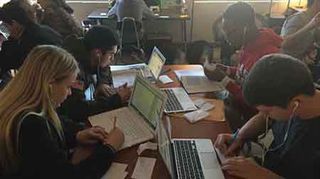 Rowan-Salisbury high-school students engaged in technical writing. 