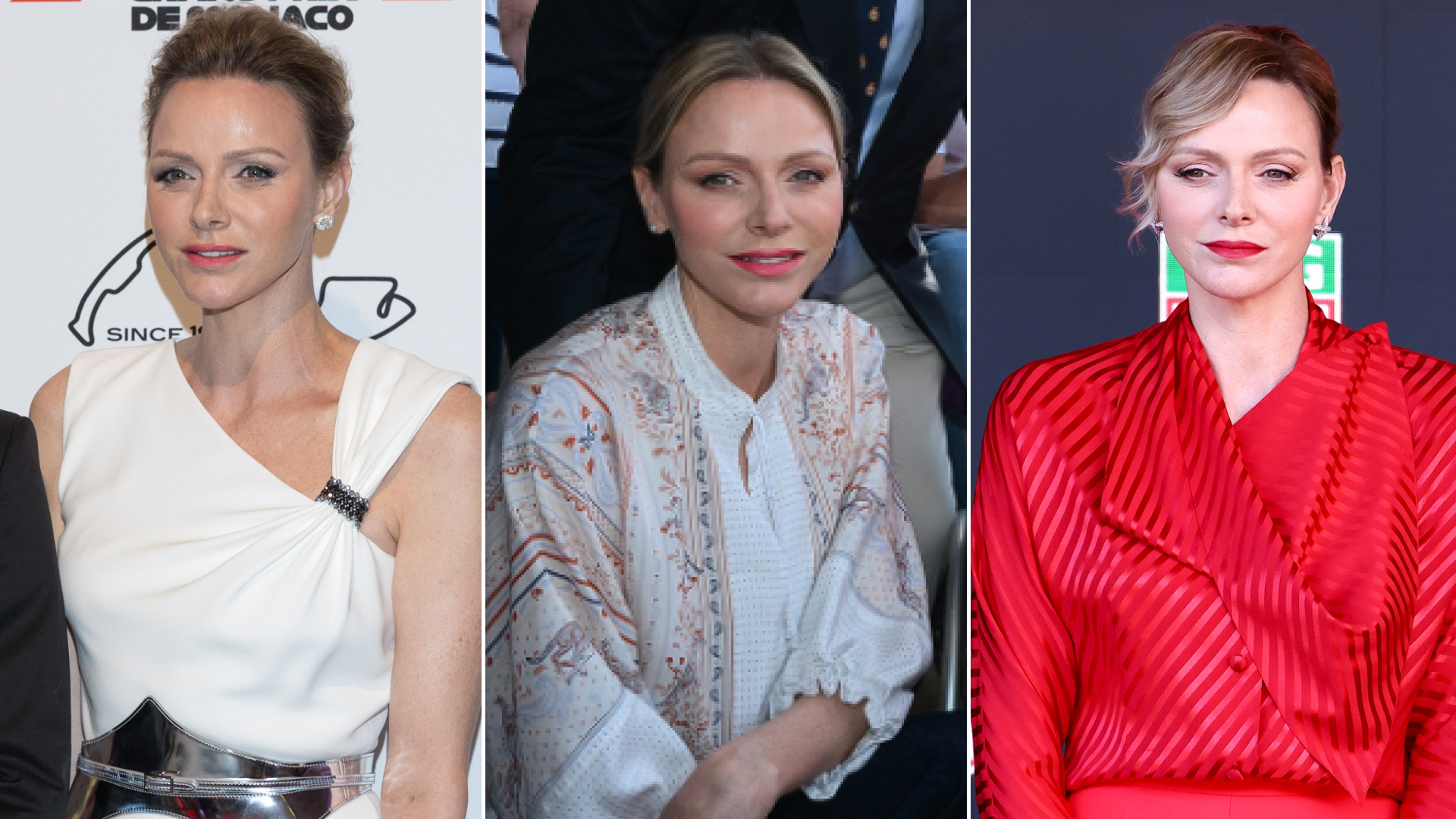 Princess Charlene of Monaco attends the Grand Prix wearing three very different outfits