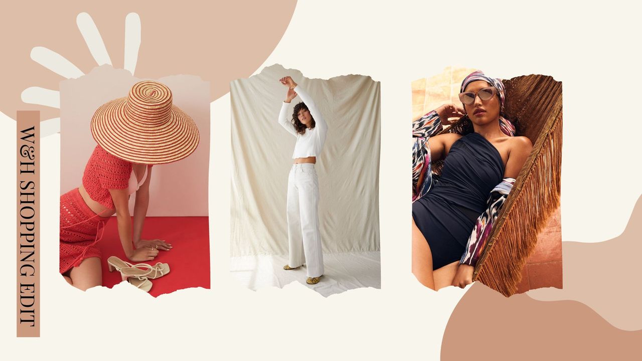 Three picks from w&amp;h&#039;s shopping edit in June, on a cream collage background.