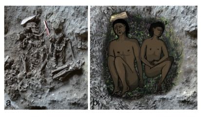 flower impressions in graves in Raqefet, Israel