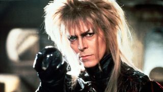 David Bowie holds a crystal ball in Labyrinth