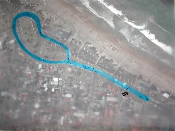 A tracing of the beachside course