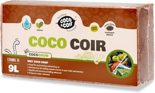 Coco &amp;amp; Coir Coco Soil Coconut Fibre. 100% Natural Organic Coconut Coir Compost Brick - Coco Grow (9l)