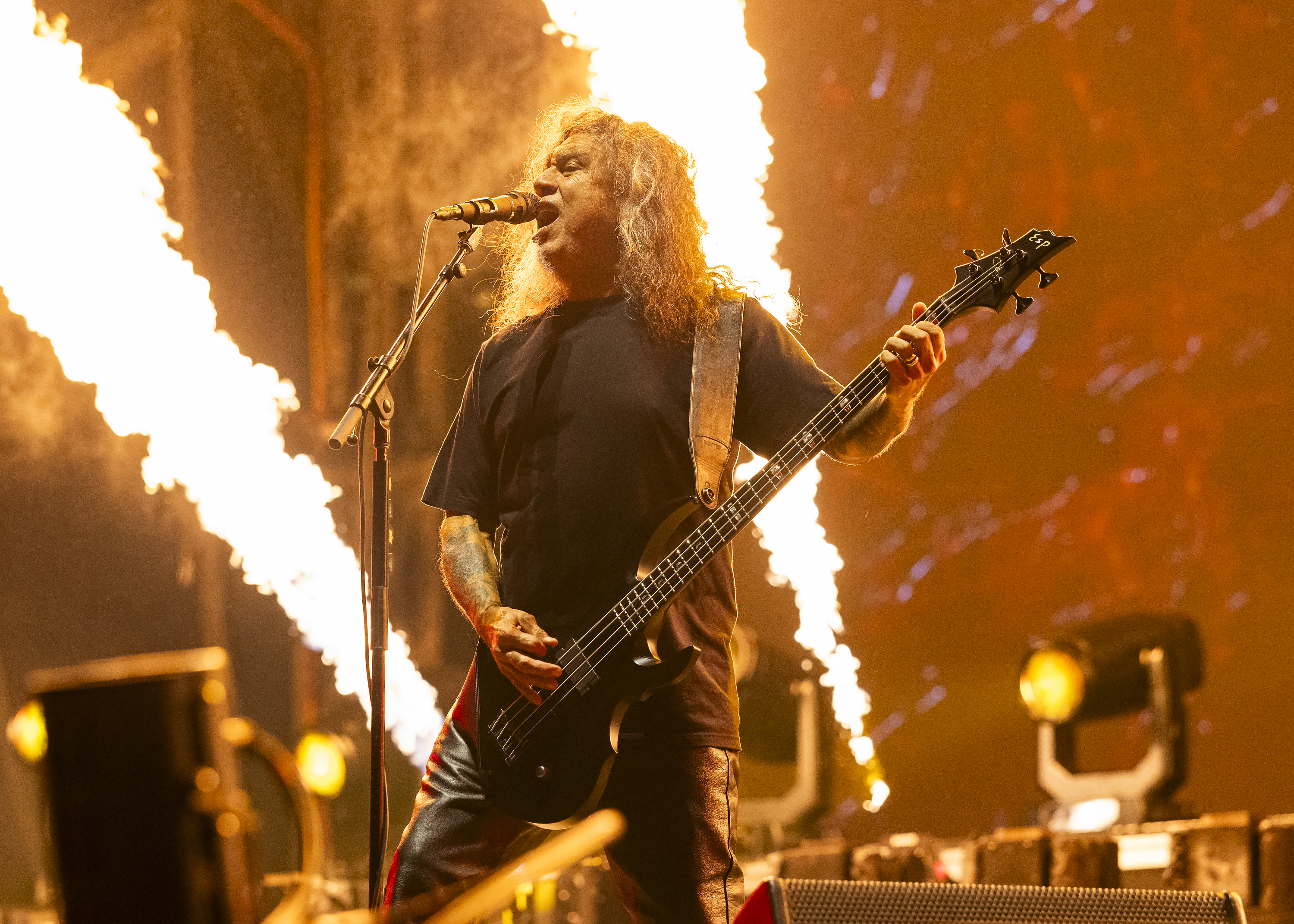 Tom Araya on stage with Slayer in 2025