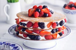 Berry brandy snap layer cake