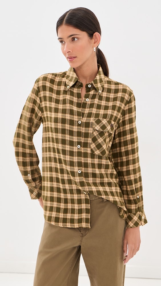 Ritual Checked Flannel Shirt - Jade/ocre/oyster