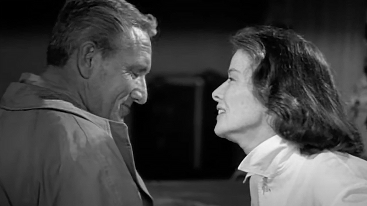 Katherine Hepburn y Spencer Tracy en escena de Pat y Mike