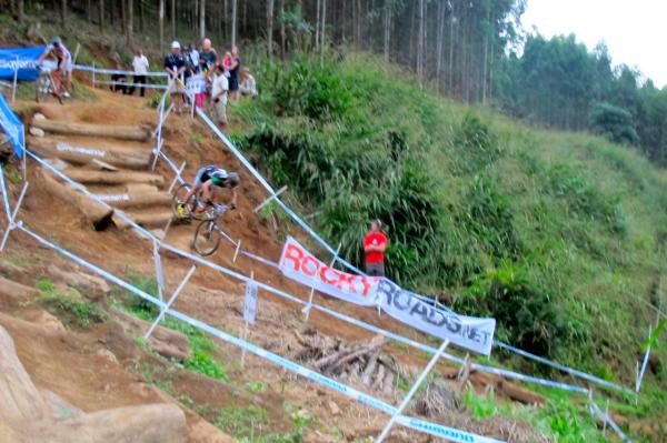 Mike Broderick finds a smooth line over the log stairs