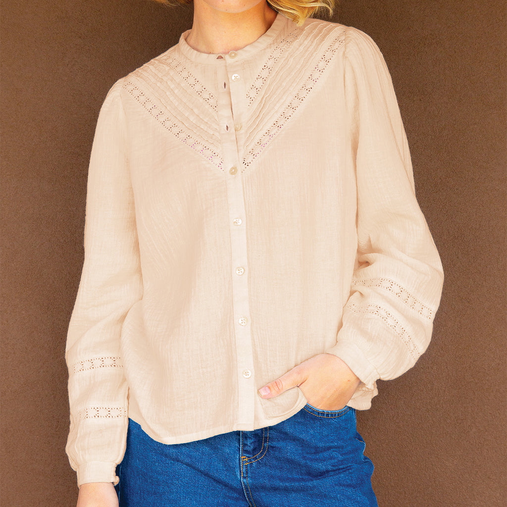 Aspiga cheesecloth blouse in ecru