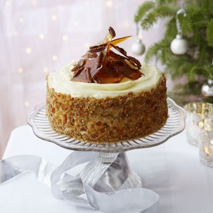 Sticky Ginger and treacle cake with rum and pecan praline recipe-recipes-recipe ideas-woman and home