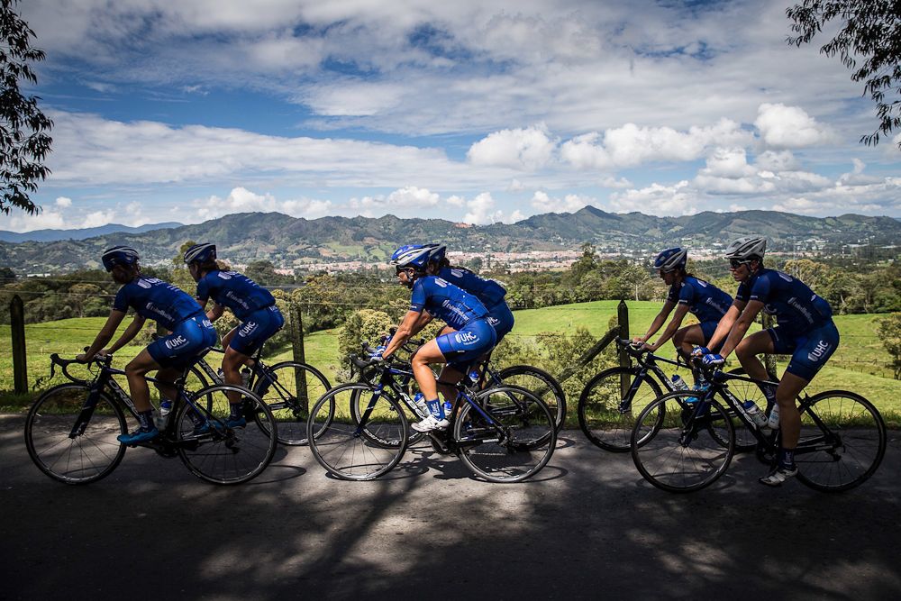 UnitedHealthcare riders train in the Colombian countryside.