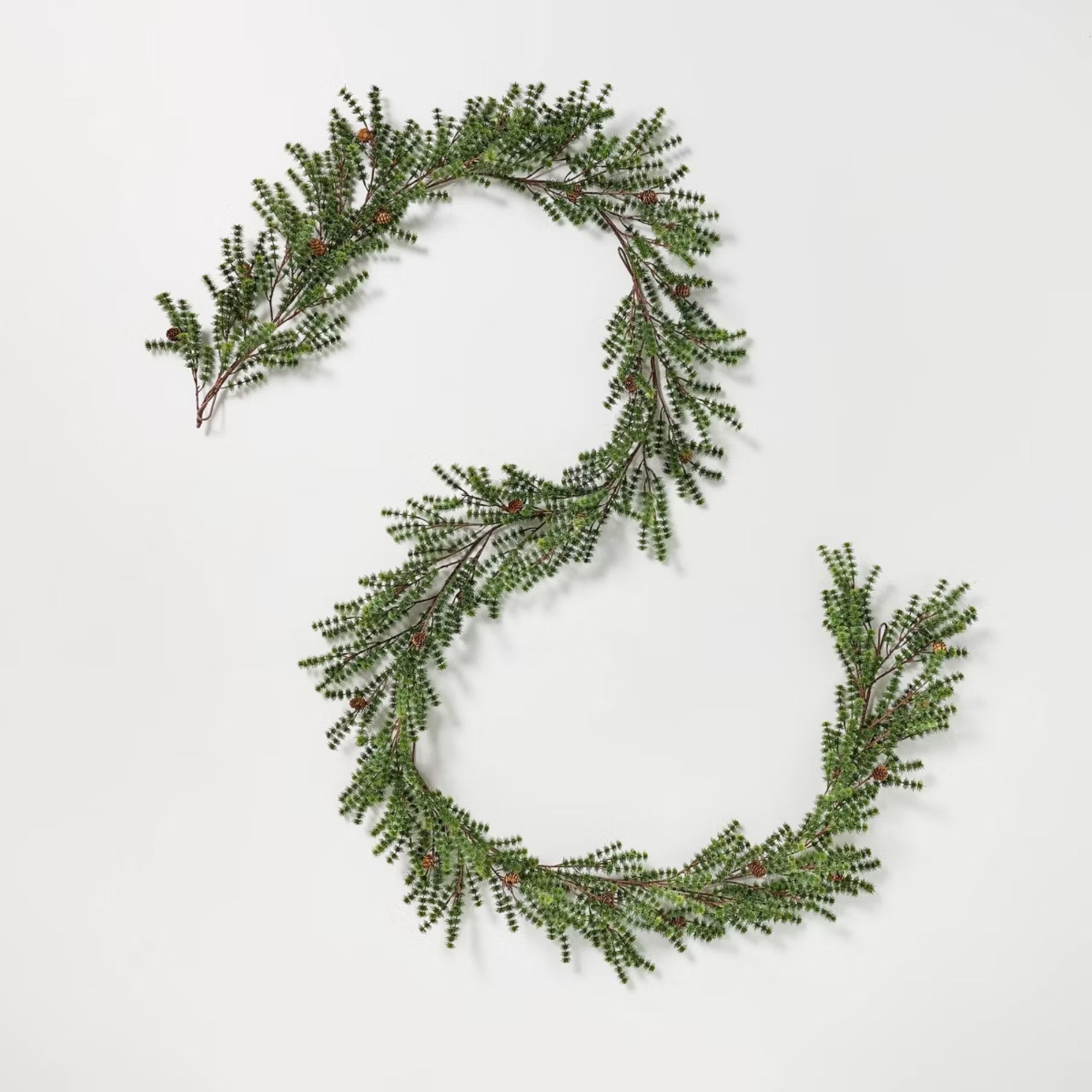 Pine garland with mini pinecones